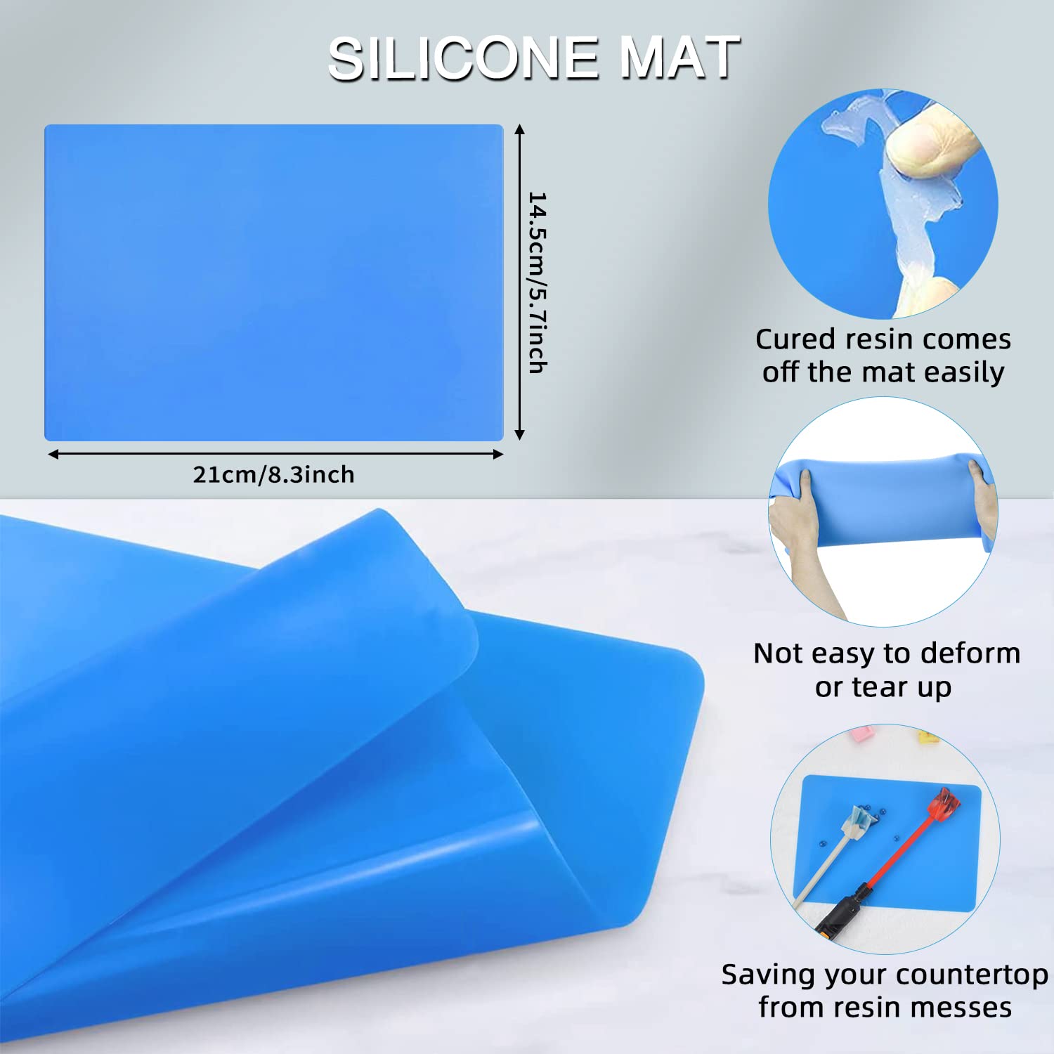 Epoxy Resin Mixer Paddles - Paint Mixer & Epoxy Mixer for Drill Attachment, Reusable Paint Stirrer Drill Paddles for Mix Epoxy Resin, Stirring Spoon, Silicone Spatula and Silicone Mat