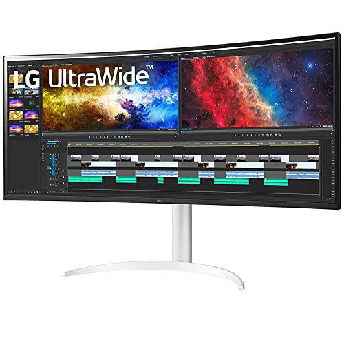 LG 38WP85C-W 38" Curved 21:9 UltraWide QHD 3840x1600 PC Monitor Bundle with Deco Gear Mechanical Gaming Keyboard, Deco Gear Wired Gaming Mouse and Deco Gear Gaming Mouse Pad