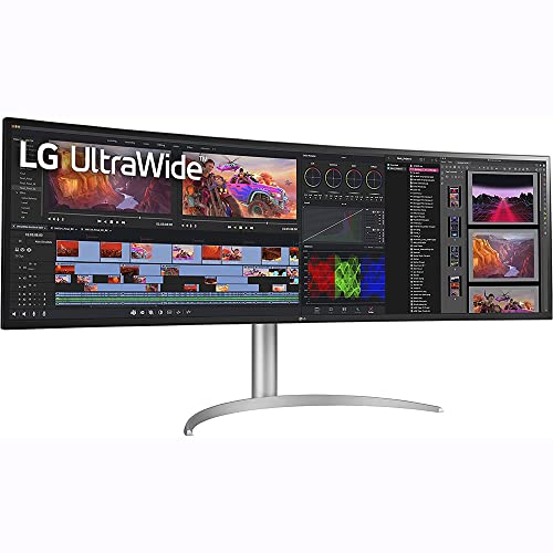 LG 49WQ95C-W 49" 32:9 UltraWide Dual QHD Nano IPS Curved Monitor Bundle with Deco Gear Mechanical Gaming Keyboard, Deco Gear Wired Gaming Mouse and Deco Gear Gaming Mouse Pad