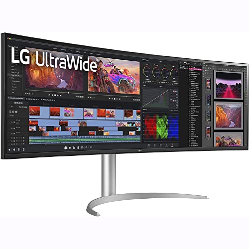 LG 49WQ95C-W 49" 32:9 UltraWide Dual QHD Nano IPS Curved Monitor Bundle with Deco Gear Mechanical Gaming Keyboard, Deco Gear Wired Gaming Mouse and Deco Gear Gaming Mouse Pad