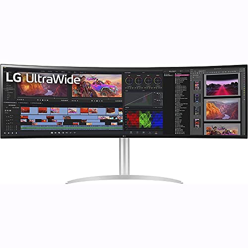 LG 49WQ95C-W 49" 32:9 UltraWide Dual QHD Nano IPS Curved Monitor Bundle with Deco Gear Mechanical Gaming Keyboard, Deco Gear Wired Gaming Mouse and Deco Gear Gaming Mouse Pad