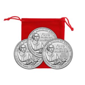 2022 p, d, s nina-otero warren, american women quarter series 3 coin set in red velvet bag uncirculated