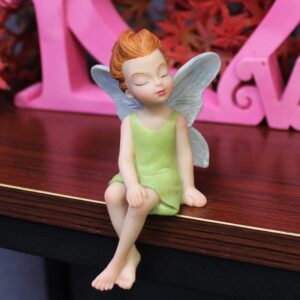 Mini Table Flower Fairy Statue Figurine Ornament Home Fairy Garden Decor Bookshelf Windowsill Bonsai Landscaping Resin Decoration