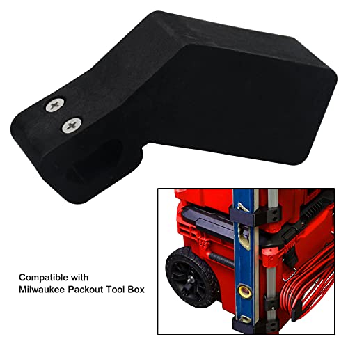 2 PCS Level Mount Holder Compatible with Milwaukee Packout Tool Box - for Organizers and Storage (Holder Inner hole size: 2.8" L x 1.45" W x 1.6" H), Black