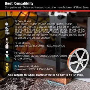 2 Pack Urethane Band Saw Tires for 14" Delta 905145 Craftsman 3AD92501 Band Saw Tires (14 inch x 1 inch x 1/8 inch), Also for Jet, Grizzly, Powermatic, etc - No Adhesive Needed