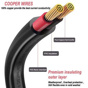 SAE Power Socket Sidewall Port Connector 12awg Cable, Quick Connector Solar Panel Wire 4 Pack with 16 Screws, Fit Flush-Mount Connector Solar Generator Battery Charger, Black & Red