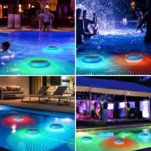 Solar Floating LED Pool Lights with RGB Color Changing Waterproof Solar pood Lights for Swimming Pool at Night,Outdoor LED Pool Lights That Float for Pool,Pond,Spa,Hot tub,Garden-4PACK