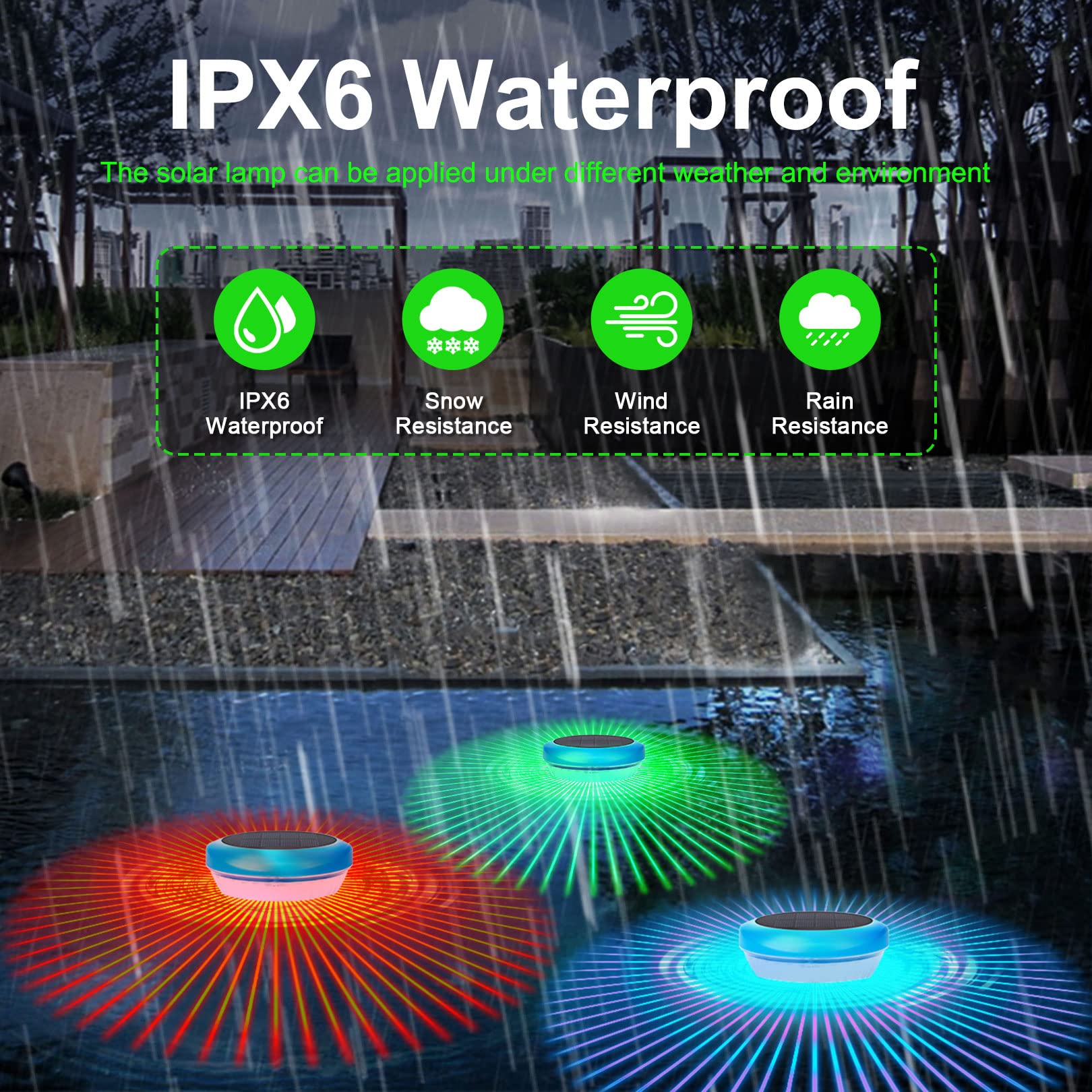 Solar Floating LED Pool Lights with RGB Color Changing Waterproof Solar pood Lights for Swimming Pool at Night,Outdoor LED Pool Lights That Float for Pool,Pond,Spa,Hot tub,Garden-4PACK