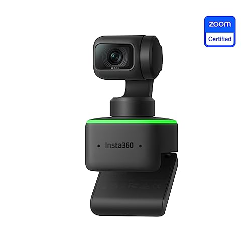 Insta360 Link - PTZ 4K Webcam with 1/2" Sensor, AI Tracking, Gesture Control, HDR, Noise-Canceling Microphones, Specialized Modes, Webcam for Laptop, Video Camera for Video Calls, Live Streaming