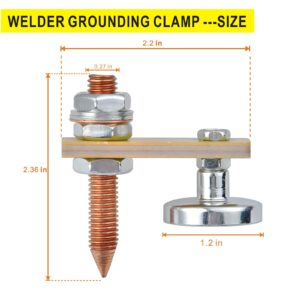 Motcoda Upgrade Magnetic Welding Ground Clamp Welder Grounding Clamps Tools Copper Stick Ground Wire Clamp Weld Metal Accessories Welders Tools (single disk)