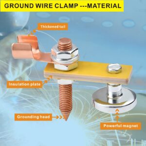 Motcoda Upgrade Magnetic Welding Ground Clamp Welder Grounding Clamps Tools Copper Stick Ground Wire Clamp Weld Metal Accessories Welders Tools (single disk)