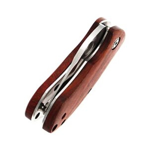 BYKCO Little Pocket Knife, Light Weight Wood Handle EDC Knife, Small Folding Pocket Knife for Men for Women Everyday Carry Box Cutter Stubby Style Gift