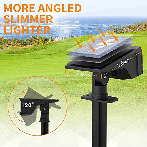 Otdair Solar Spot Lights Outdoor, IP65 50 LED Solar Spotlights Outdoor Waterproof, Solar Landscape Lights, 3 Modes Solar Outdoor Lights for Yard Driveway Porch Walkway, 6 Pack