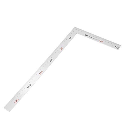 90 Degree Right Angle Finder Large L Square Ruler Stainless Steel Easy Read Measurement Square Layout Template Tool(300mm*150mm)