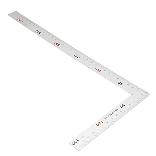 90 Degree Right Angle Finder Large L Square Ruler Stainless Steel Easy Read Measurement Square Layout Template Tool(300mm*150mm)