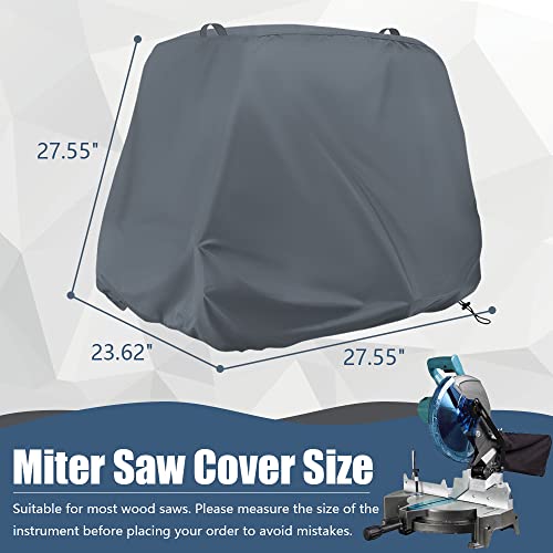 TORUTA Miter Saw Cover 600D Heavy Duty Oxford Cloth 27.55"Lx23.62"Wx27.55"H Water and Sun Protective Cover for Composite Wood Saws