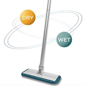 JDlife Household and Commercial Cleaning Microfiber Flat Mop- Cleaning System with Reusable 360-spin Mop Pads for Tile, Marble, Hardwood Floors Cleaning