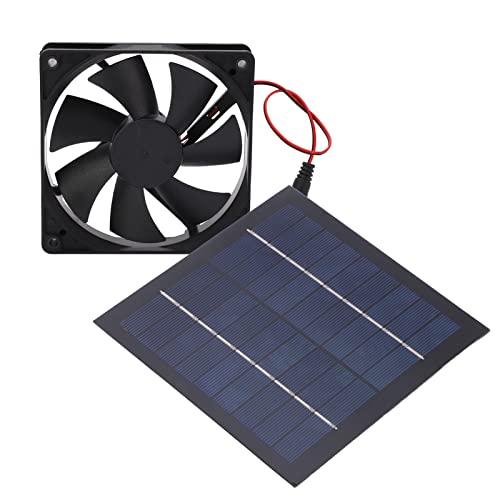 Waterproof Solar Powered Fan Kit, 20W Solar Powered Fan, Solar Exhaust Fan for Chicken Coop, Greenhouse, Dog House, Shed, Pet Houses, Window Exhaust, Mini Exhaust Fan for DIY Cooling Ventilation