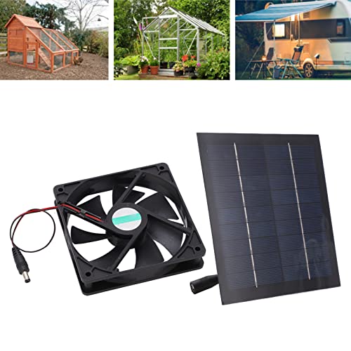 Waterproof Solar Powered Fan Kit, 20W Solar Powered Fan, Solar Exhaust Fan for Chicken Coop, Greenhouse, Dog House, Shed, Pet Houses, Window Exhaust, Mini Exhaust Fan for DIY Cooling Ventilation