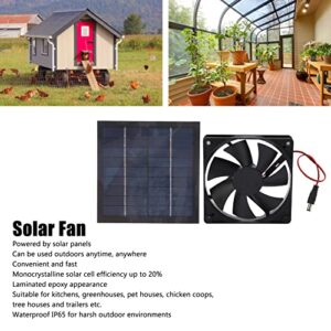 Waterproof Solar Powered Fan Kit, 20W Solar Powered Fan, Solar Exhaust Fan for Chicken Coop, Greenhouse, Dog House, Shed, Pet Houses, Window Exhaust, Mini Exhaust Fan for DIY Cooling Ventilation