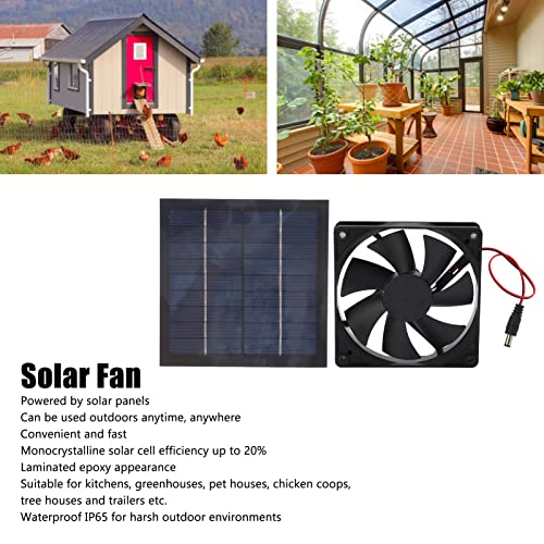 Waterproof Solar Powered Fan Kit, 20W Solar Powered Fan, Solar Exhaust Fan for Chicken Coop, Greenhouse, Dog House, Shed, Pet Houses, Window Exhaust, Mini Exhaust Fan for DIY Cooling Ventilation