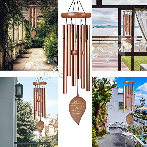 Axqcctoys Wind Chimes for Outside Deep Tone, Sympathy Wind Chimes for Loss of a Loved, Outdoor Wind Chimes with 6 Tubes & Hook, Metal Wind Chimes for Outside Clearance