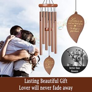Axqcctoys Wind Chimes for Outside Deep Tone, Sympathy Wind Chimes for Loss of a Loved, Outdoor Wind Chimes with 6 Tubes & Hook, Metal Wind Chimes for Outside Clearance