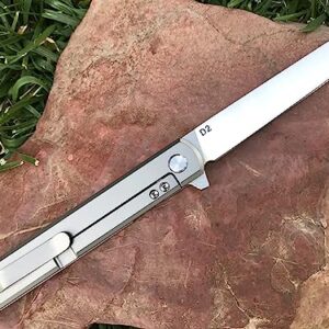 TACTICAL GEARZ Titanium Pocket Knife for EDC! Solid Tc4 Titanium Handle! D2 Steel Tanto Blade! Includes Sheath! (Tatsu ST)