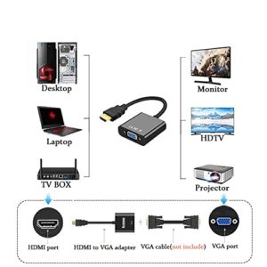 Rovermeta HDMI to VGA Adapter, Gold-Plated HDMI Male to VGA Female Adapter for Computer, Desktop, Laptop, PC, Monitor, Projector, HDTV, Chromebook, Raspberry Pi, Roku, Xbox and More (2)