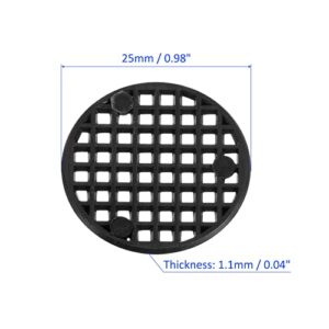 M METERXITY 50 Pack Plant Pot Hole Mesh Pads - Round Rigid Bonsai Flowerpot Drainage Grid Screen Apply to Outdoor/Garden (2.5cm/1 Inch, Black)