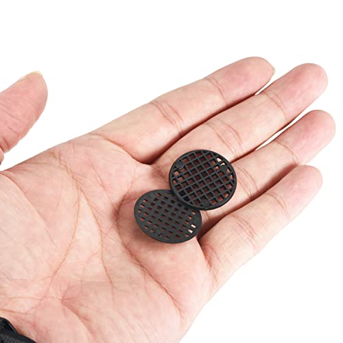 M METERXITY 50 Pack Plant Pot Hole Mesh Pads - Round Rigid Bonsai Flowerpot Drainage Grid Screen Apply to Outdoor/Garden (2.5cm/1 Inch, Black)