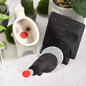 M METERXITY 50 Pack Plant Pot Hole Mesh Pads - Round Rigid Bonsai Flowerpot Drainage Grid Screen Apply to Outdoor/Garden (2.5cm/1 Inch, Black)