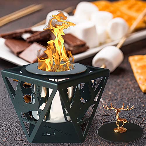 MysticFire Tabletop Fire Pit for Making s’Mores- Metal Table Top Fire Pit Bowl for Indoor and Outdoor, Portable Fireplace and Table Top Fire Pot for Balcony,Patio and Porch (Black)