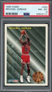 michael jordan 1993 fleer basketball card #224 graded psa 8