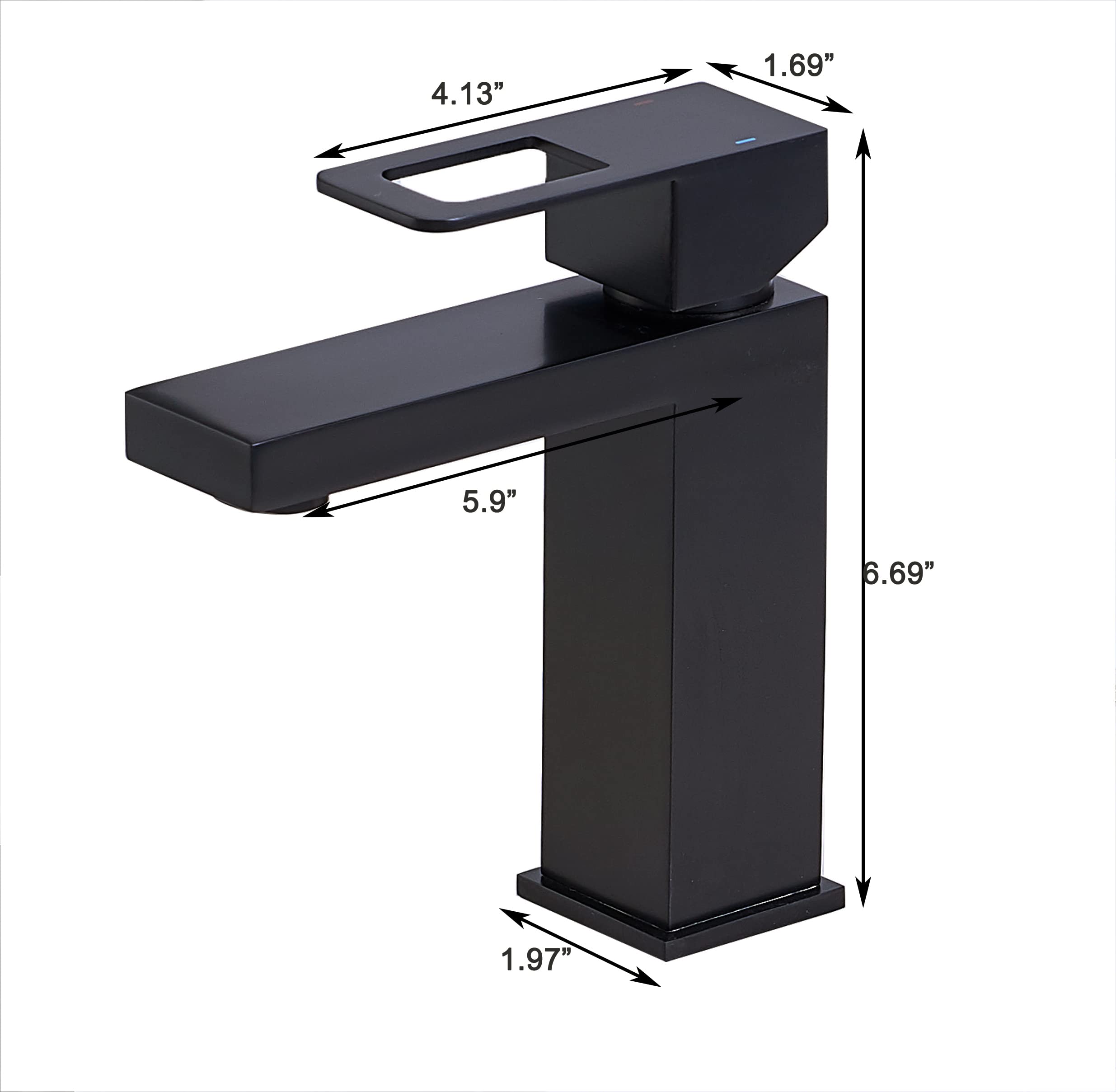 Hotis Home Matte Black Bathroom Faucet, Small Single Hole Single Handle Bathroom Sink Faucet, Bathroom Faucets for Sink One Hole, Vanity Faucet with Supply Hose