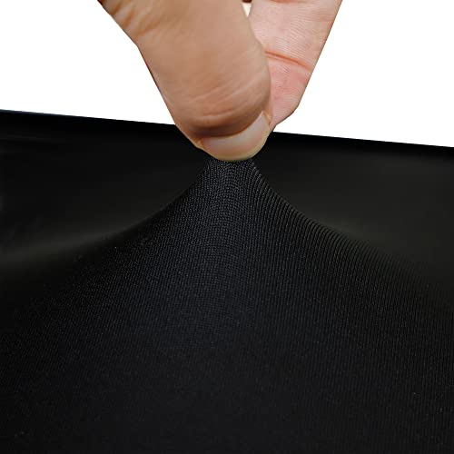 Newisher Round Fitted Table Cover Spandex Stretch Tablecloth Black Table Top Cover with Elastic Edged for Dining Picnic Patio 60 inch