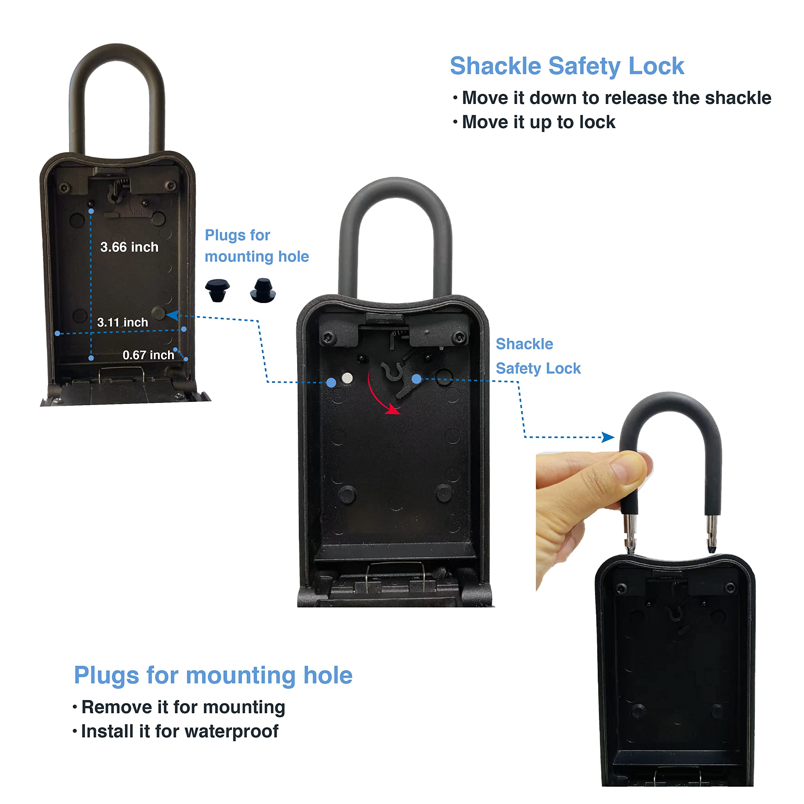 Digital Lockbox, Bluetooth Key Lockbox, iOS/Android App Remotely Generates Offline Access Codes for 1 Time Use, Temporary Use, Permanent Use, and Exact Dates/Times Without Internet