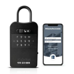 Digital Lockbox, Bluetooth Key Lockbox, iOS/Android App Remotely Generates Offline Access Codes for 1 Time Use, Temporary Use, Permanent Use, and Exact Dates/Times Without Internet