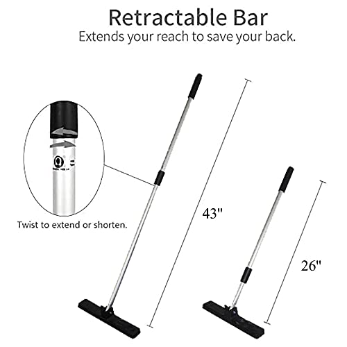 12-inch Heavy Duty Telescoping Magnetic Sweeper Pickup tool- Screws Parts Finder Strong Magnet Sweeper/43" Super Strength Extendable Magnetic Metal Pick-up and Nail Magnet, 16Lbs Pull