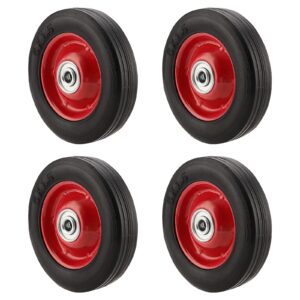 mouyat 4 pack 6 inch flat free solid rubber replacement tires, rubber hand truck wheel with 5/8 inch axle size, heavy duty solid rubber wheels for hand truck, dolly, wheelbarrows