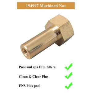 Zeiboat 194997 Machined Nut for Pool&Spa Filters, Sleeve Nut Replacement on Filter Housing, Brass