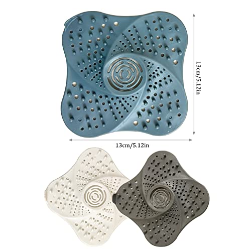 YEHORIN Hair Catcher Shower Drain Cover, Silicone Hair Stopper Suit for Bathroom, Bathtub, Kitchen Easy to Install and Clean 3 Pack