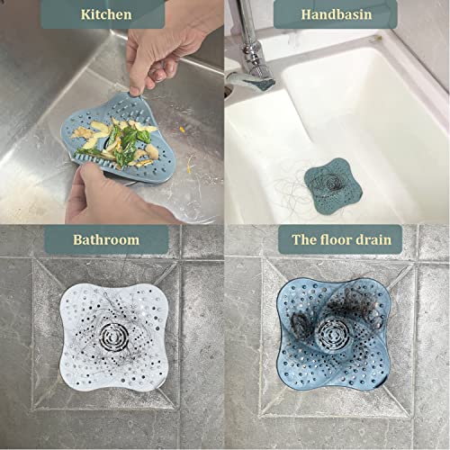 YEHORIN Hair Catcher Shower Drain Cover, Silicone Hair Stopper Suit for Bathroom, Bathtub, Kitchen Easy to Install and Clean 3 Pack