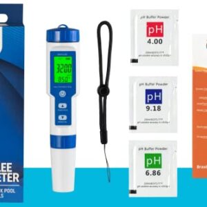 Pool Salt Tester & PH Digital Meter, Braxlee Saltwater Pool and Hot Tub All in one Smart Digital Solution