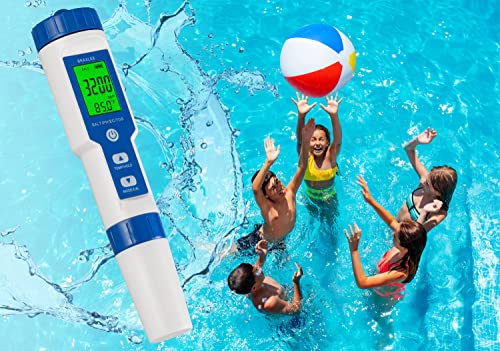 Pool Salt Tester & PH Digital Meter, Braxlee Saltwater Pool and Hot Tub All in one Smart Digital Solution