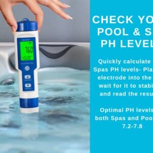 Pool Salt Tester & PH Digital Meter, Braxlee Saltwater Pool and Hot Tub All in one Smart Digital Solution