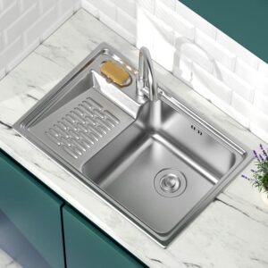 utility sinks, laundry sink, made of 304 stainless steel with hot and cold water faucet, suitable for bathroom, laundry room, utility room, garage, outdoor kitchen and commercial kitchen
