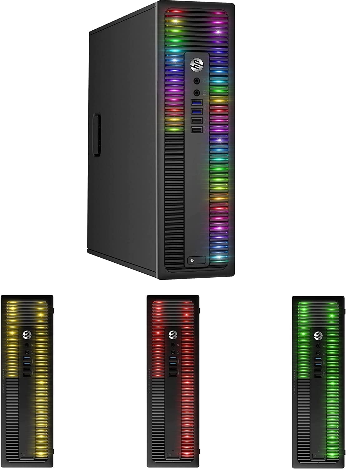 HP EliteDesk Desktop RGB Lights Computer AMD A-Series Processor 16 GB RAM, 1 TB SSD, Windows 10 Pro 64-bit, Wi-Fi, Gaming PC Keyboard & Mouse (Renewed)