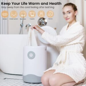 ZonLi Towel Warmer - Luxury Towel Warmers for Bathroom, 1 Min Fast Heating, 4 Timer Settings, 1 Hour Auto Off, Fits Up to 2 Oversize Towels, Blankets, PJs, Best Gift for Her (Light Grey)