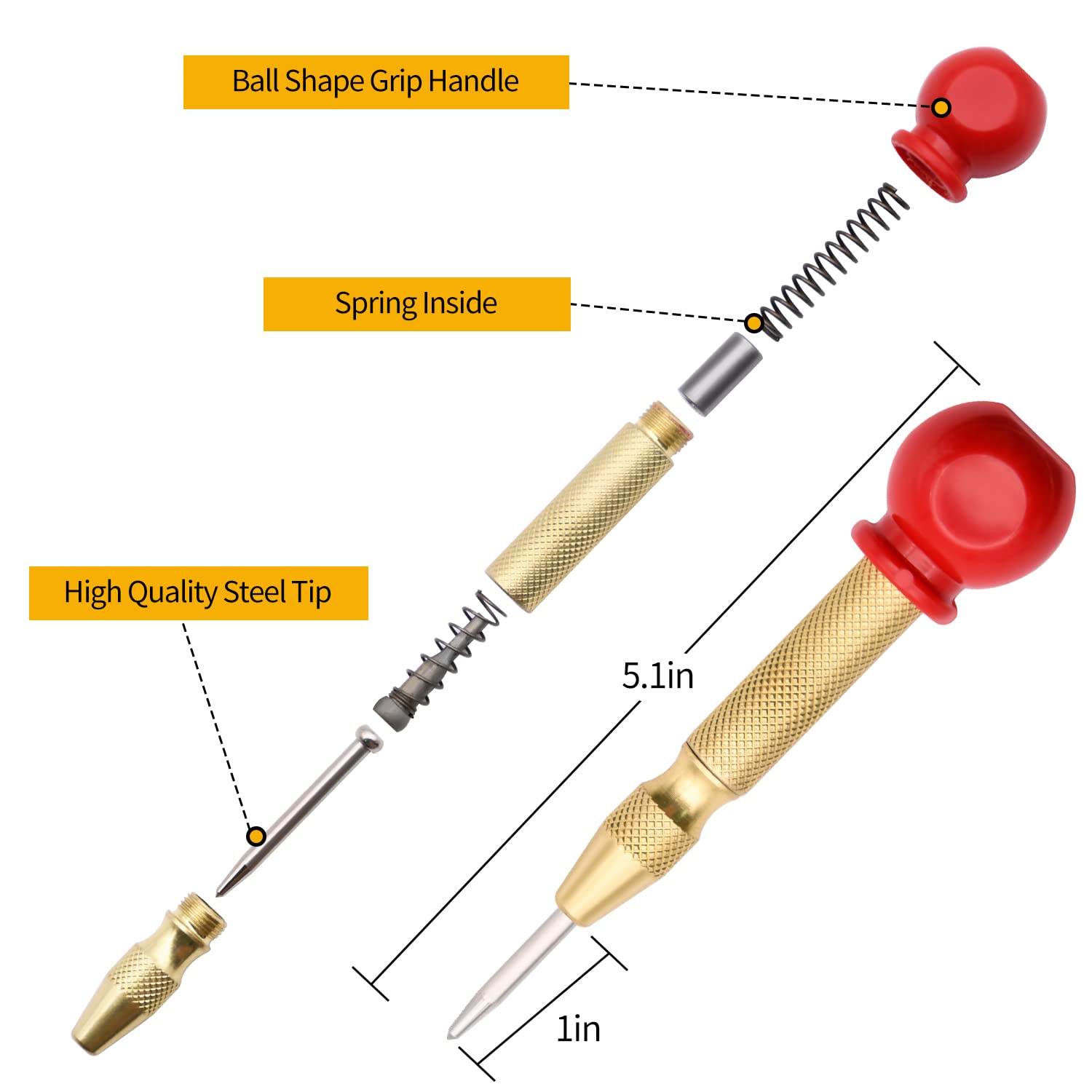 23pcs Woodworking Chamfer Drilling Tool Set, Including 7pcs 3-Point Countersink Drill Bit, 8pcs Wood Plug Cutters, 6pcs Countersink Drill Bits, 1pcs L-Wrench, 1pcs Center Punch for Wood